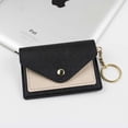 thumbnail image 1 of Small Candy Color With Keychain Card Case Coin Pocket Ultra-thin Coin Purse Korean Style Card Holder ID Card Holders Slim Wallet BLACK, 1 of 8