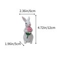 thumbnail image 3 of Adorno de jardín de resina de conejo de Pascua | Escultura decorativa en patio exterior | Decoración primaveral artesanal | Acabado blanco | 1 Pieza | 12x6x5cm | Arte artesanal único, 3 of 6