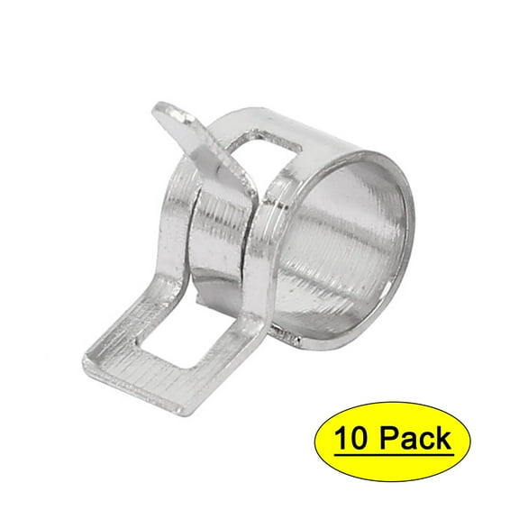 7mm Inner Dia Nickel Plated Spring Clip Water Pipe Fuel Line Hose Clamps 10pcs