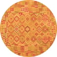 thumbnail image 1 of Ahgly Company Machine Washable Indoor Round Southwestern Orange Country Area Rugs, 5' Round, 1 of 1