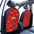 thumbnail image 4 of 2pce Car Seat Anti-Kick Storage Pad Anti-Dust Anti-Kick Anti-Wear Pad Used In Most Car Seats Suv Truck Cars Red Building Block, 4 of 8