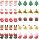 thumbnail image 1 of 40 cabujones de resina con temática navideña, 10 estilos, con reverso plano, adornos navideños, cabujones de Papá Noel, coronas de alce, 1 of 9