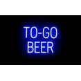 thumbnail image 1 of SpellBrite TO-GO BEER LED Sign for Business. 19.8" x 15.0" Blue TO-GO BEER Sign Has Neon Sign Look With Energy Efficient LED Light Source. Visible from 500+ Feet, 8 Animation Settings., 1 of 4