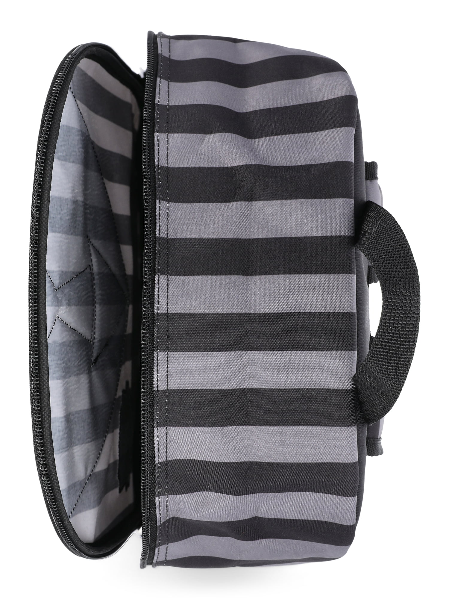 Wednesday Girls' 17" Nevermore Uniform Graphic Backpack, Black/White Stripes