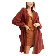 FREE PEOPLE $148 Womens New Brown Open Cardigan Long Sleeve Casual Sweater M B+B