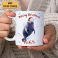 thumbnail image 3 of Personalized Gifts Manatee Lover - Merry Christmas Customized Name Ceramic Coffee Mug Cup 11oz - Cute Sea Animal Lovers Gifts For Women, Girl kids Family On Birthday, Christmas, 3 of 5