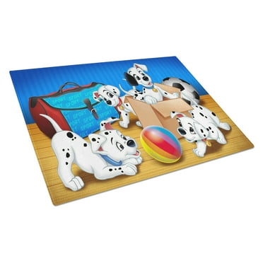 Carolines Treasures Dalmatians playing ball Glass Cutting Board Large 12H x 16W multicolor