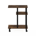 thumbnail image 4 of Furinno TURN-N-TUBE Side Table, 3-Tier C-Shape End Table with Wheels, Toolless Assembly Night Stand, Bedside Table with Open Shelf, for Living Room, Bedroom, Amber Oak/Black, 4 of 5