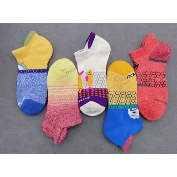 5 pairs Bombas Women's Solid Honeycomb Ankle socks - Size Medium 8-10.5 5 colors
