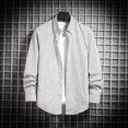 thumbnail image 2 of Button Down Shirts for Men Loose Fit Stripe Print Long Sleeve Spring Shirt Lightweight Casual Turn Down Collar Top WH2 L, 2 of 3