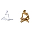 thumbnail image 1 of Figura de pensador, escultura abstracta, estatua humana, lector, minimalista, material de resina, adecuada para sala de estar, dormitorio, oficina, de, 1 of 8