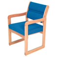 thumbnail image 1 of Wooden Mallet Valley Reception Sled Chair in Light Oak and Powder Blue, 1 of 2