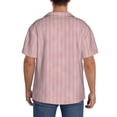 thumbnail image 3 of Fotbe Pink Stripes Camisa Estampada de Manga Corta para Hombre, Casual de Verano, Estilo Playero, Sin Arrugas-Small, 3 of 5