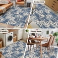 thumbnail image 5 of Area Rug for Living Room, Watercolor Floral Non-Slip Indoor Large Carpet for Bedroom/Dining Room, Vintage Country Tribal Tie-dye Flowers Blue Washable Low-Profile Floor Mat Runner Rugs - 3 x 5 Ft, 5 of 8