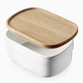 thumbnail image 1 of DOWAN 6 inch Extra Large Porcelain Butter Dish With Cover, White, 1 of 7