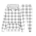 thumbnail image 5 of Nskgu Girls Clothes 2 Piece Fashion Fall Outfits Plaid Oversize Pullover Sweatshirt and Sweatpant Sweatsuit Sets with Pockets, 5 of 5