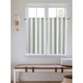 thumbnail image 5 of Sage Green Grey Stripe Tier Curtains 45 Inches Long, Modern Farmhouse Vertical Striped Window Treatment Curtain Drapes, Window Half Privacy Curtains for Bedroom Bathroom, 42"x45", 2 Panels, 5 of 7