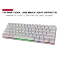 thumbnail image 4 of Motospeed Wireless Bluetooth/Wired 60% Mechanical Keyboard CK62 61 Keys Multi Color RGB LED Backlit Type-C Gaming/Office Keyboard for PC/Mac Gamer (Red Switch, White), 4 of 6