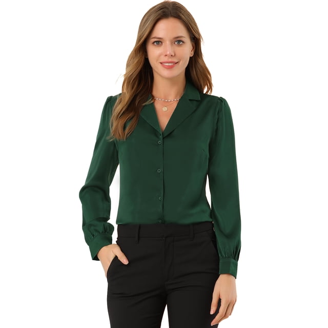 Top de manlarcon cuello camisero y botones pamujer Verde L
