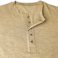 thumbnail image 6 of QQAMB Men's Shirts Plus Size Lightweight Short Sleeve T-Shirt Casual Summer Solid Button Cotton Shirt Khaki 3XL, 6 of 7