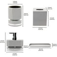 thumbnail image 6 of Decozen Bathroom Accessories Set of 4 Includes Soap Lotion Dispenser, Tumbler, Tissue Box, and Tray - Light Gray, 6 of 6