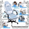 thumbnail image 4 of JKOOK Gaming Chair with Footrest, Multifunctional Desk Chair with Linkage Armrest, PU Leather, Video Game Computer Chairs with Lumbar Support, Study,Game,Office,JK08 (Sky Blue), 4 of 8