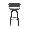 thumbnail image 6 of Julyssa 26" Counter Height Swivel Grey Faux Leather and Black Wood Bar Stool, 6 of 10