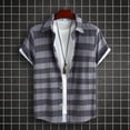 thumbnail image 2 of BOBOGOJP Chemises Décontractées pour Hommes à Manches Courtes Classiques Douces, Gris S, 2 of 5