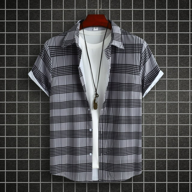 BOBOGOJP Mode Hommes Chemises Casual Ride Gratuit Chemises Manches Courtes Bouton vers le Bas Été Stretch Chemise Robe, Rouge