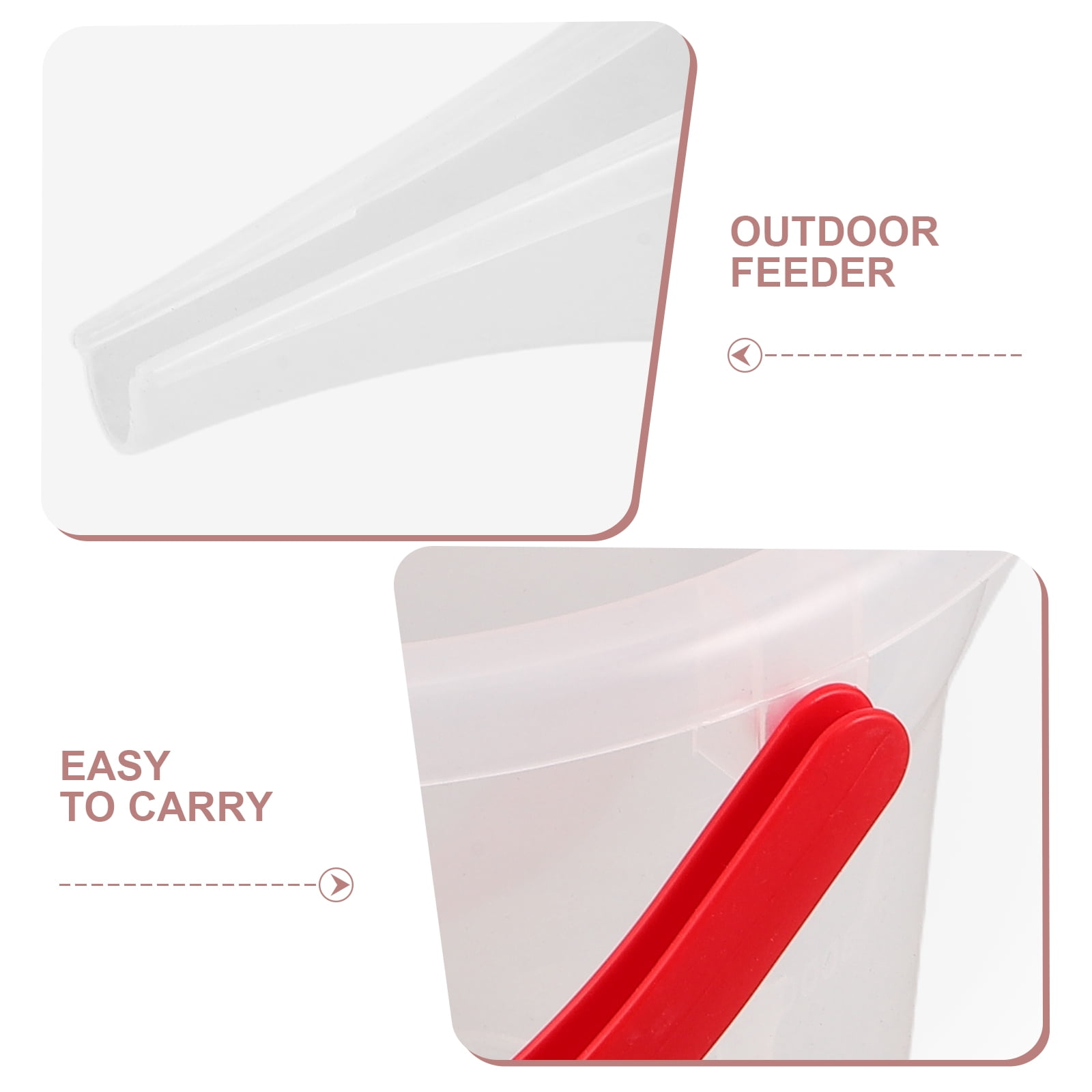 BESTYASH Clear Outdoor Bird Seed Feeder with Spill-Resistant Pourer and Convenient Portable Handle for Garden Bird Feeding