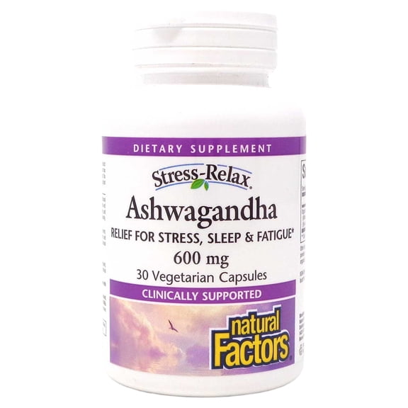 Natural Factors Stress-Relax KSM-66 Ashwagandha 600 mg, 30 Vegetarian Capsules