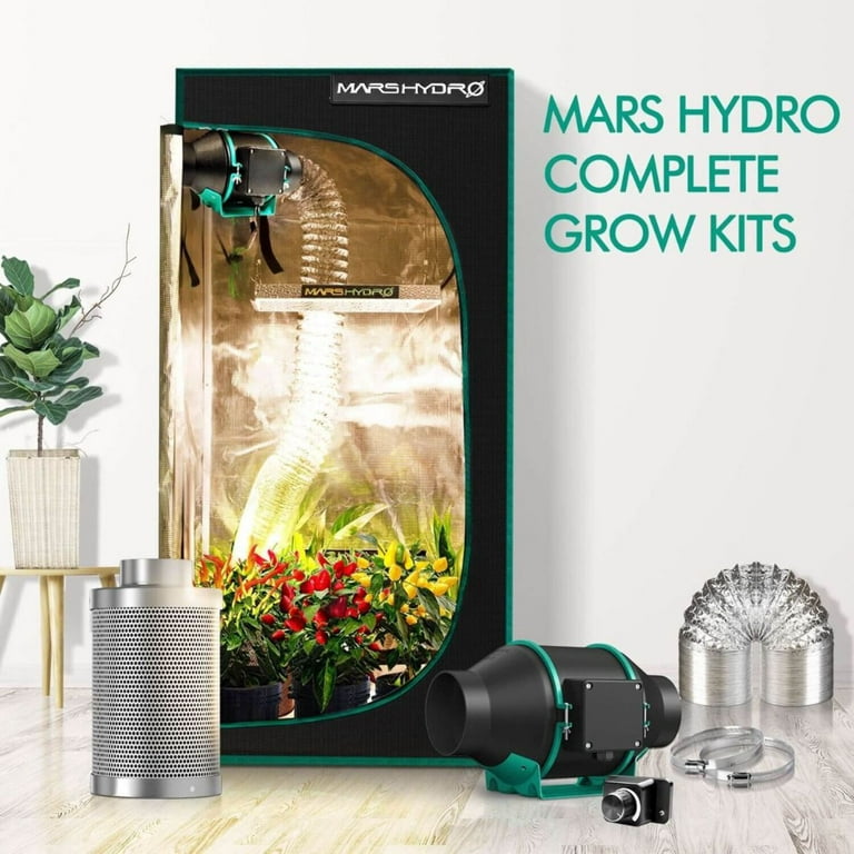 Mars Hydro TS 600 LED Grow Light + 2'x2' Indoor Tent Kits