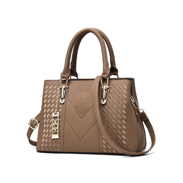 Bolso de hombro de PU Minnieouse Estuche de viaje informal Caqui AP012981-06