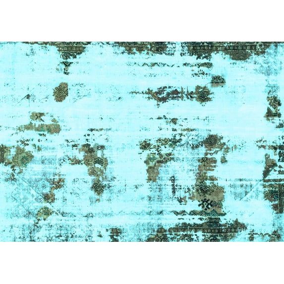 Ahgly Company Indoor Rectangle Abstract Light Blue Modern Area Rugs, 2' x 3'