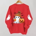 thumbnail image 2 of Enjoytime Halloween Crewneck Sweatshirts Women Ghost Pumpkin Print Long Sleeve Pullover Tops Spooky Season Fashion Casual Sweatshirt, 2 of 5