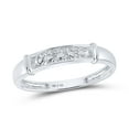 thumbnail image 2 of Sterling Silver His Hers Round Diamond Solitaire Matching Wedding Set 1/20 Cttw, Womens Size: 5-10, Mens Size: 7-13, 2 of 4