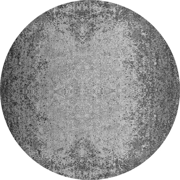 Ahgly Company Indoor Round Oriental Gray Industrial Area Rugs, 3' Round