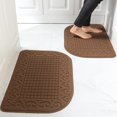 thumbnail image 1 of Glaciersei 27X18 Inch Anti Fatigue Kitchen Rug Mats are Made of 100% Polypropylene Half Round Rug Cushion Specialized in Anti Slippery and Machine Washable,Brown(2 pcs), 1 of 5