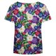 thumbnail image 5 of Camiseta informal para mujer con estampado floral y cuello en V, manga corta, jersey, blusa, tops Fridja  bn6023, 5 of 5
