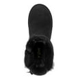 thumbnail image 4 of YDN Women Cozy Slip On Low Heels Back Bow Short Boots Round Closed Toe Flats Ankle Booties Winter Warm Shoes Size 5.5 Black, 4 of 4
