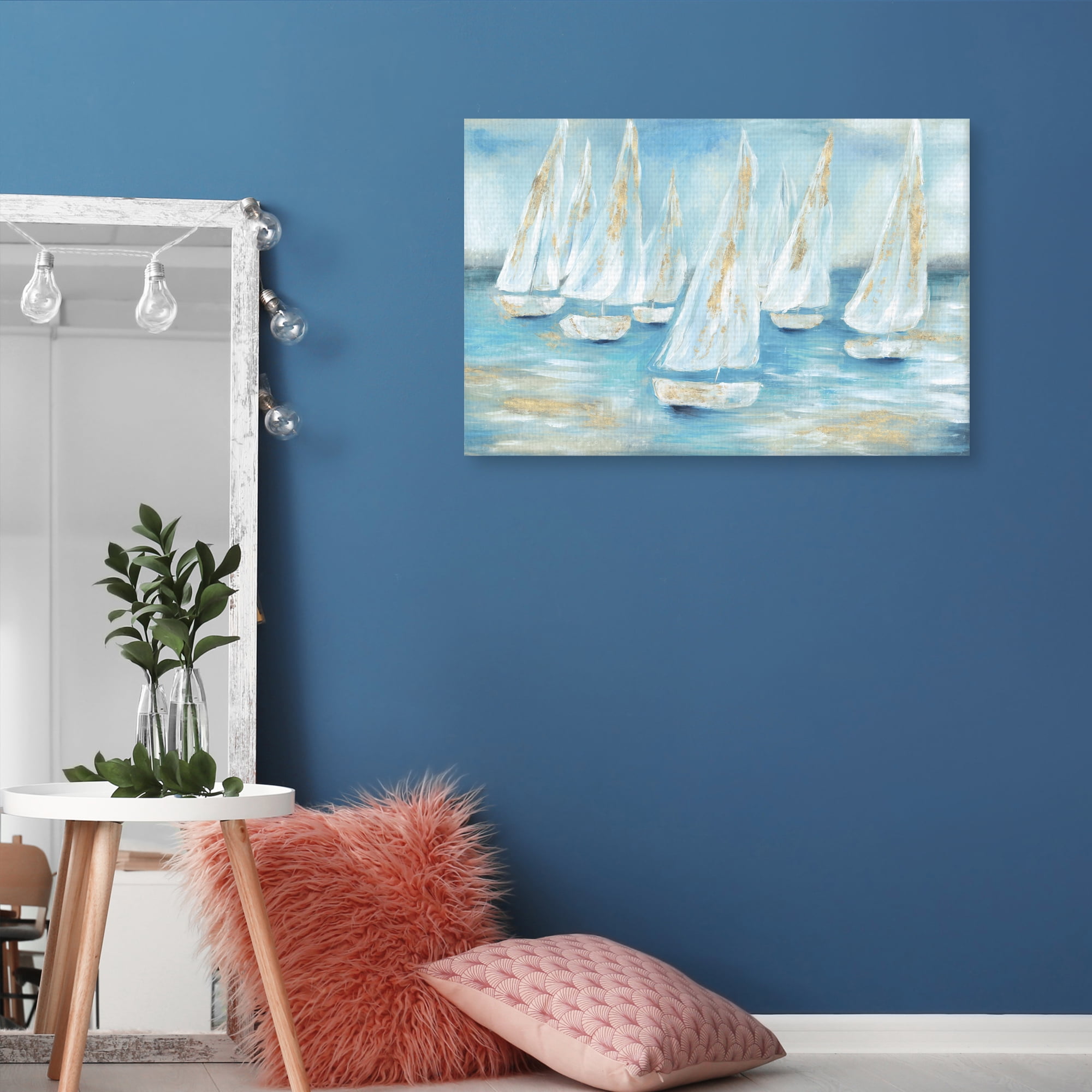 Golden Sailboats by Willowbrook Fine Art Canvas Art Print