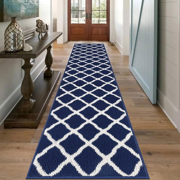 Alfombra para correr SHACOS extra larga, 60 x 305 cm, color azul marino