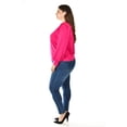 thumbnail image 2 of Blusa con detalle de flor en hombro Roman Fashion /Tallas Extras, 5106 (Fiusha) fucsia 36, 2 of 7