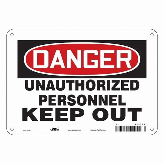 Safety Sign, 7 in Height, 10 in Width, Aluminum, Vertical Rectangle, English