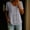 Gray, variant on Qulqfy Solid Blouses for Women Cotton Linen Casual Short Sleeve V-Neck Loose Spring Summer Plus Size Button Down Trendy Vintage Tops for Women 2026 XXXXL