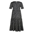thumbnail image 7 of Fesfesfes Women's Spring Casual Boho Dress Floral Print Ruffle Puff Sleeve Printed High Waist Midi Beach Dresses, 7 of 7