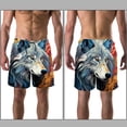 thumbnail image 3 of luoweisi Men's Beach Shorts Quick Dry Swim Trunks with Mesh Lining Wolf M, 3 of 5