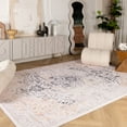 thumbnail image 2 of Rug Branch Vintage Traditional Distressed Cream Gold Indoor Soft Area Rug - 6x9, 2 of 7