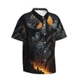 thumbnail image 2 of Daiia Full Moon Black Dragon Hawaiian Shirt for Men Gentle Cotton Regular Short Sleeve Casual-Medium, 2 of 9