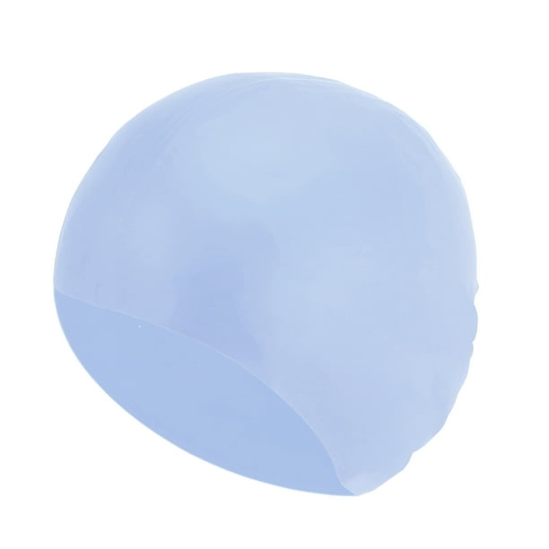 Gorro de natación de silicona impermeable de color sólido azul de 1 pieza de Bargains Únicos